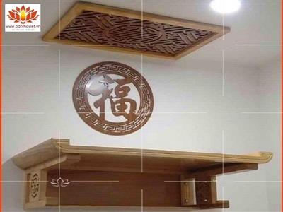Mẫu bàn thờ treo tường 2 tầng BTV-011S
