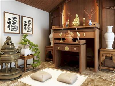 Bàn thờ tủ đứng gỗ tự nhiên BTTD-01